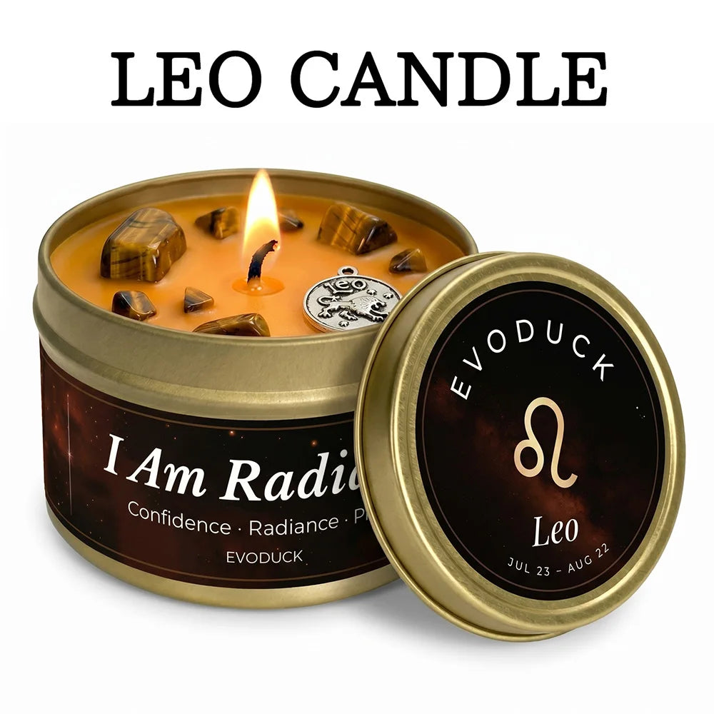 Gemini Constellation Scented Candle, Lemon Basil, Astrology Aromatherapy Candle in Tin, Home Fragrance Decor Birthday Gift, 3oz