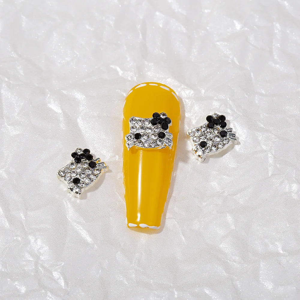 60/30/10PCS Hello Kitty Nail Charms Sanrio 3D Alloy Full Diamond Jewelry Nail Art Rhinestone Crystal Gems Manicure Cartoon Y2K