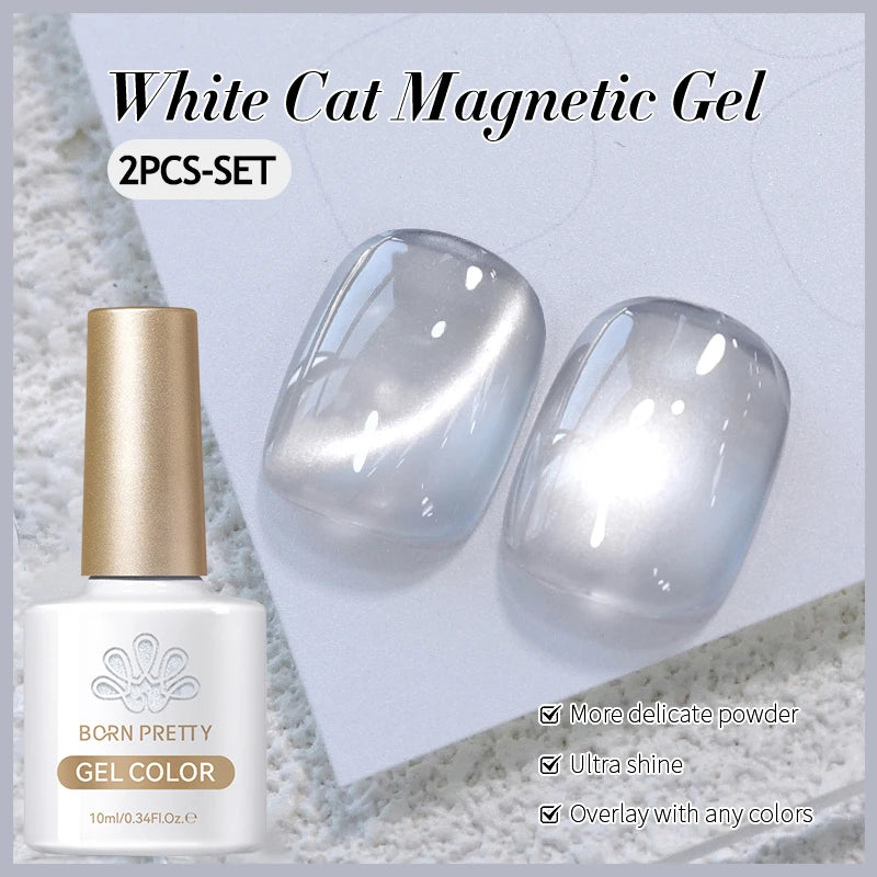 BORN PRETTY 2Pcs Base Gel Super Top Coat Gel Polish Set Black White Color Gel Varnis Semi Permanent Soak Off UV LED Gel for Nail