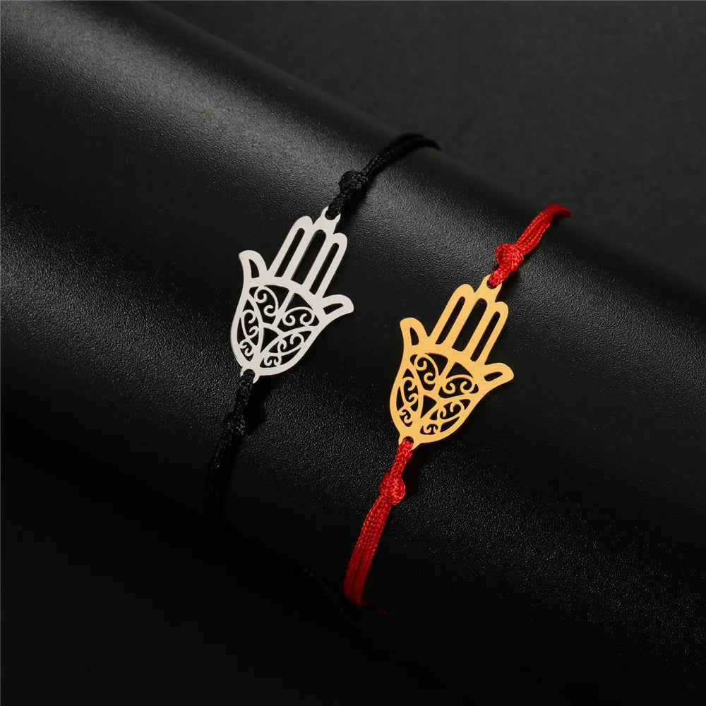 Skyrim Amulet Hamsa Hand of Fatima Bracelets on Hand Gold Color Women's Bracelet Stainless Steel Islamic Lucky Jewelry Gift 2025