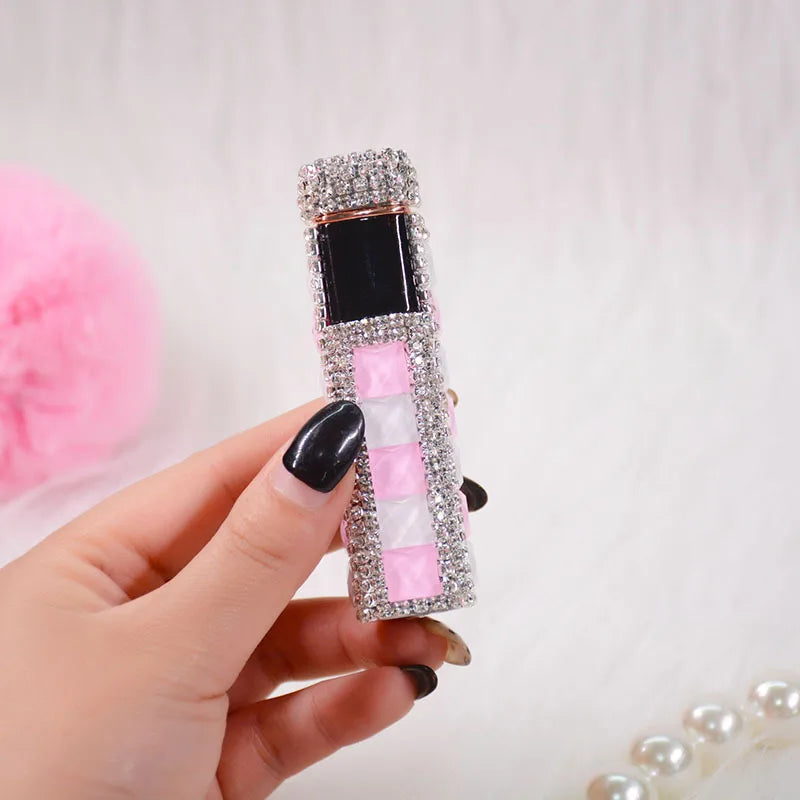 Rhinestone Touch Screen Lighter With Diamond Usb Charging Mute Cigarette Lighter Personality Ladies Lighter Windproof Gadget