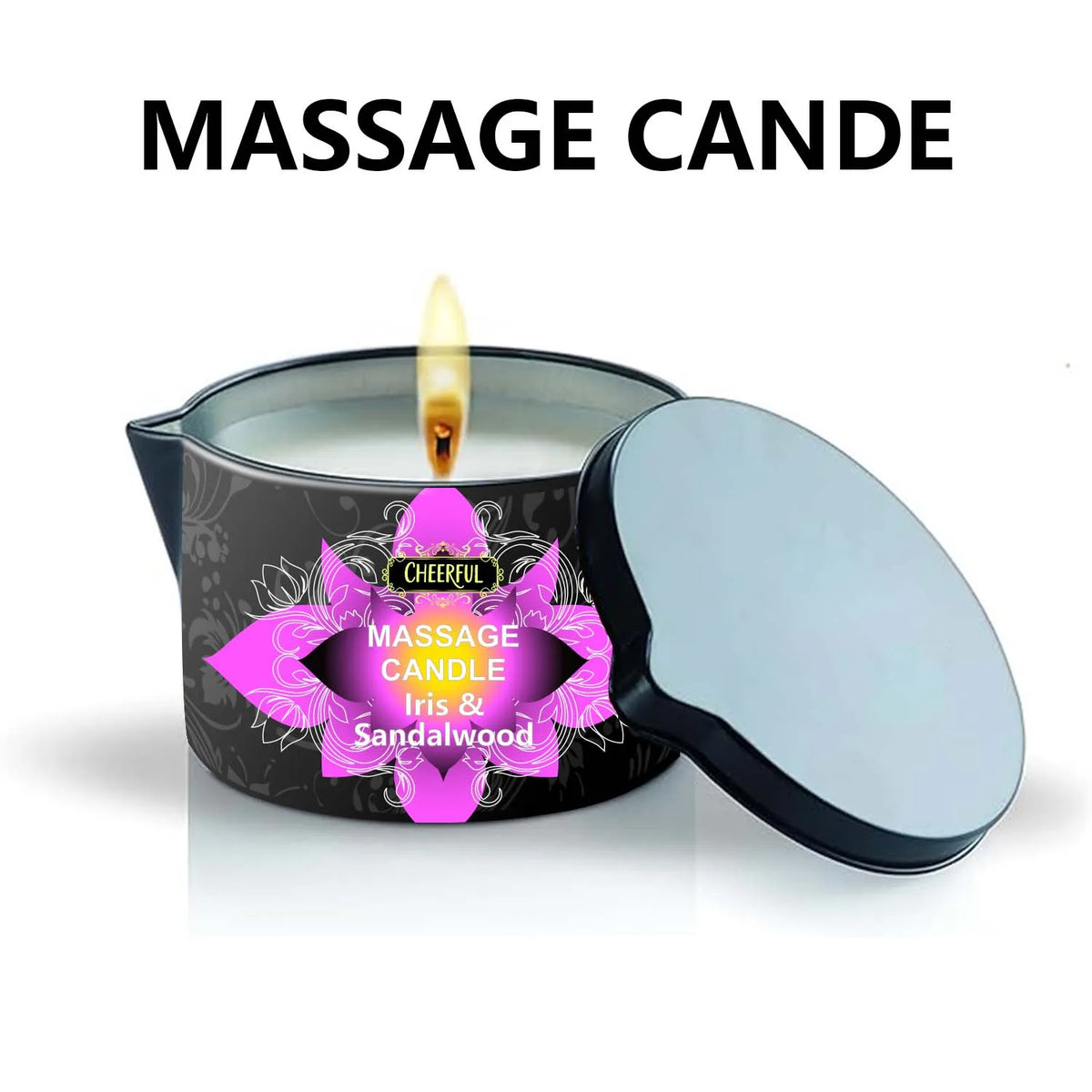 Amber Vanilla Massage Oil Candle, Natural Soy Wax Scented Massage Candle for Body Massage, Aromatherapy Candle for Home Spa Care