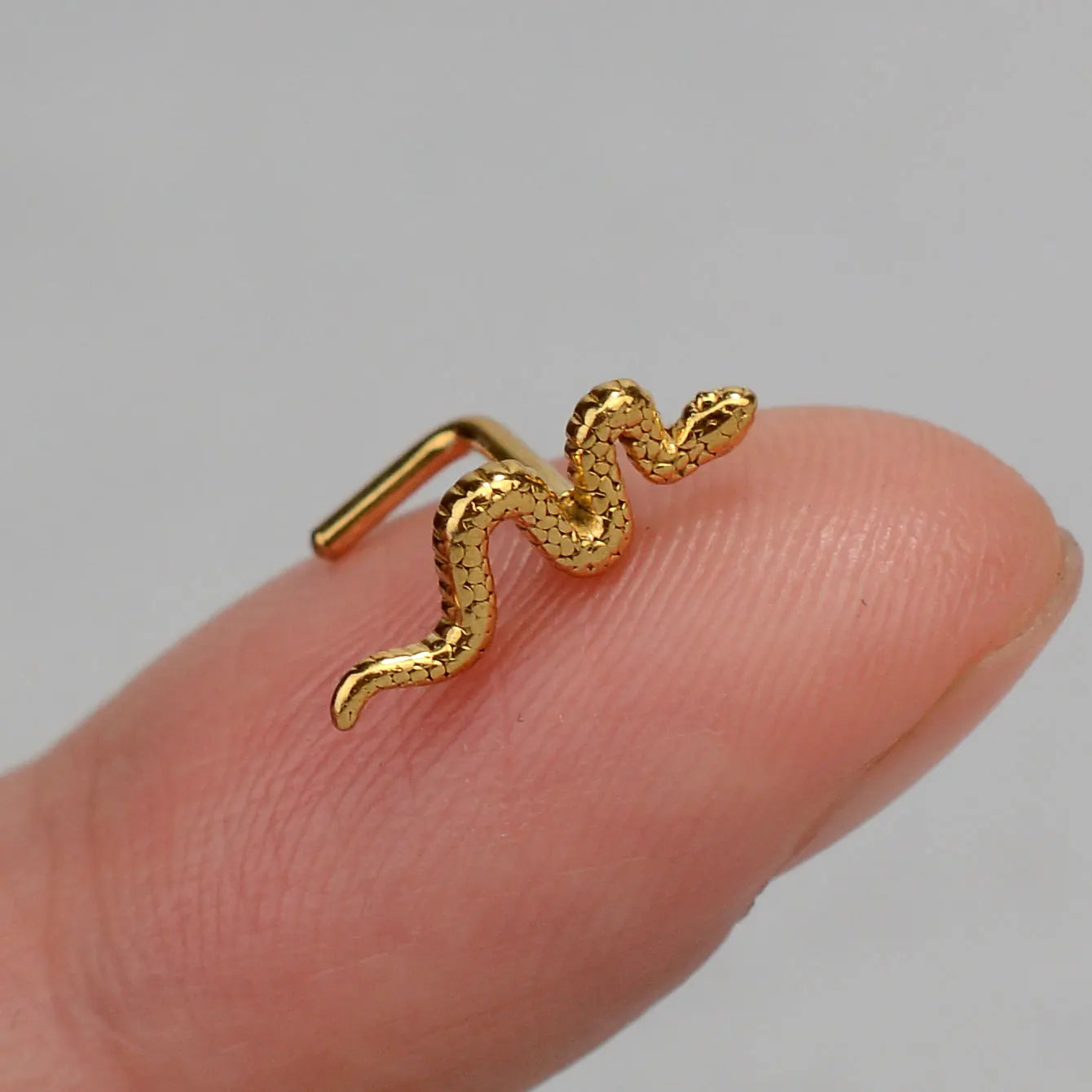 1PC Stainless Steel CZ Nose Ring L Shape Nose Studs Spider Snake Bow Flower Leaf Nostril Nose Piercing Body Jewelry  For Women