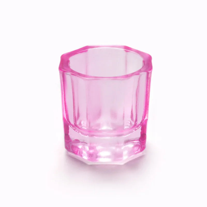 Colorful Crystal Glass Acrylic Powder Liquid Nail Cup Dish Lid Bowl with Cap Manicure Holder Equipment Nail Salon Manicure Tools
