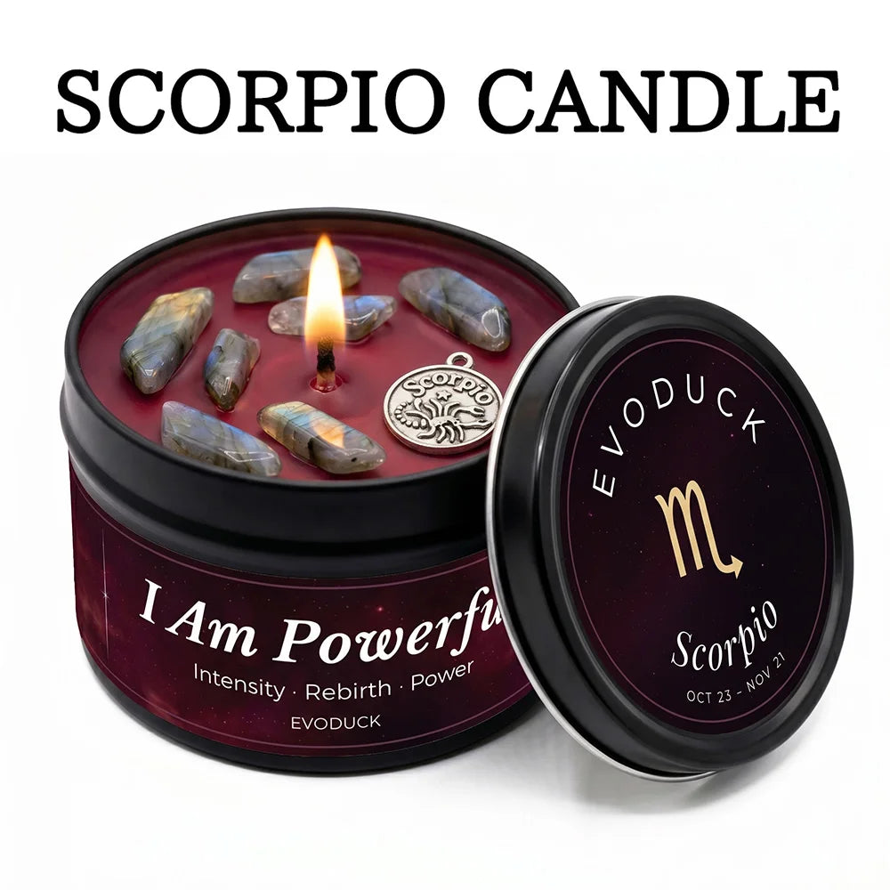 Gemini Constellation Scented Candle, Lemon Basil, Astrology Aromatherapy Candle in Tin, Home Fragrance Decor Birthday Gift, 3oz