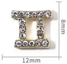 Zircon Zodiac Nail Charms 10pcs/lot Alloy 12 Constellations 3D Sign Rhinestones Symbol Accessories Shiny Nail Art Decorations