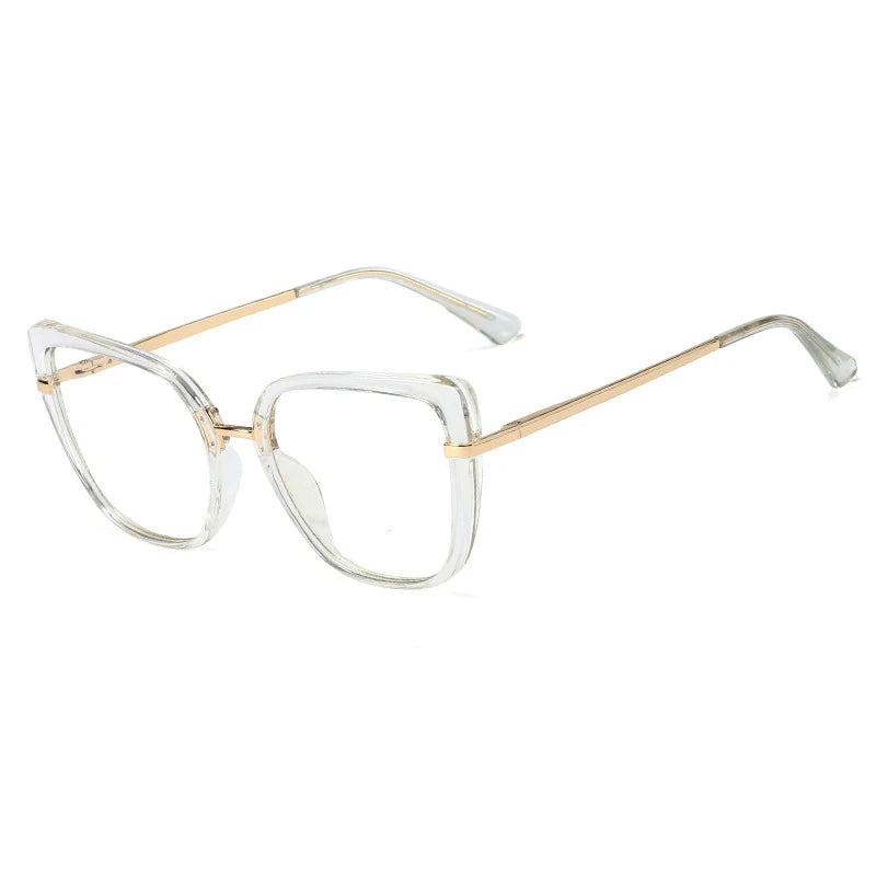 48262 Cat Eye Plastic Titanium Anti Blue Glasses Frames Ultralight Women Optical Fashion Computer Glasses
