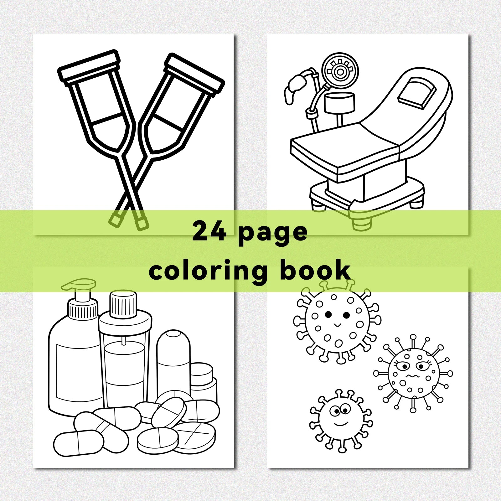 Bold And Easy Medical Girly Coloring Book for Adults - Nurse & Healthcare Themed Patterns Stress Relief Art Therapy Drawing Book