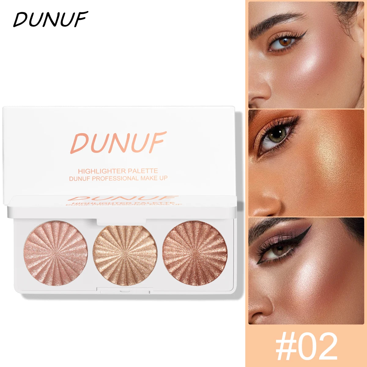 Waterproof Baked Highlighter Palette 7Colors Highly Pigmented Blush Contour Shadow 4in1 Face Makeup Long Lasting Beauty