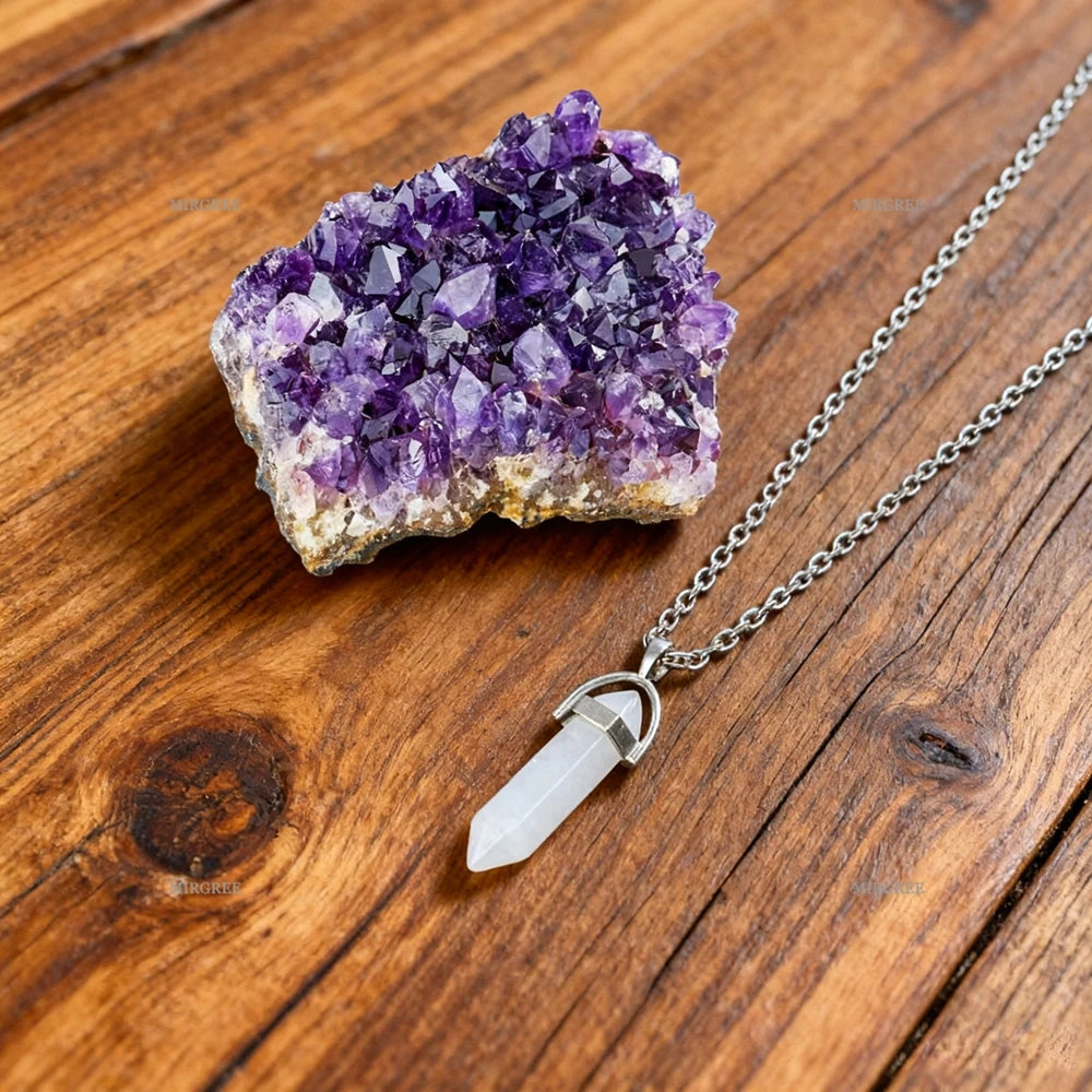 2pcs Natural Amethyst Clusters and Lapis Lazuli Necklace Set,home Decor Healing Crystals,spiritual Gifts for Crystal Enthusiasts