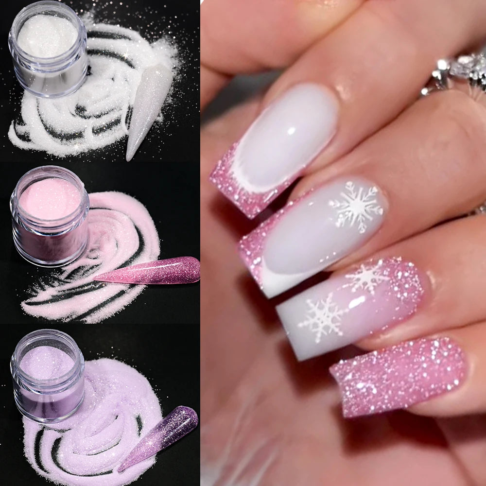 6Jars Glitter Nude Acrylic Nail Powder Set Pink Blue Glitter Acrylic Powder for Nail Extension French Manicure Nail Carving Tool