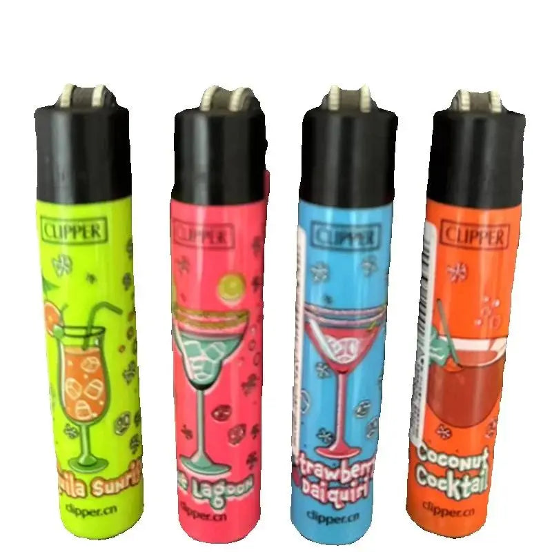 new 4pcs CLIPPER Lighter Retro Grinding Wheel Open Flame Lighter New Inflatable Lighter Cigarette Accessories Men's Small Gifts