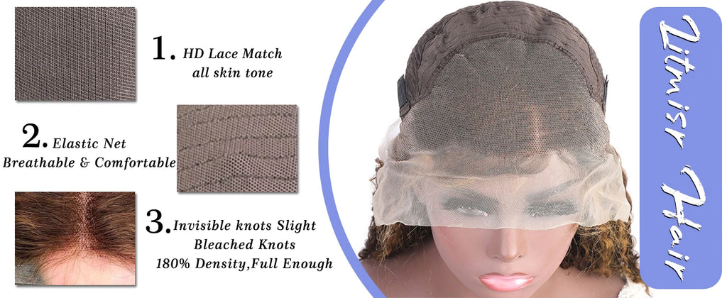 Brown Water Wave Lace Front Wig Highlight Ombre Glueless Deep Wave 13X4 Lace Curly Human Hair Wigs 13x6 HD Lace Frontal Wigs