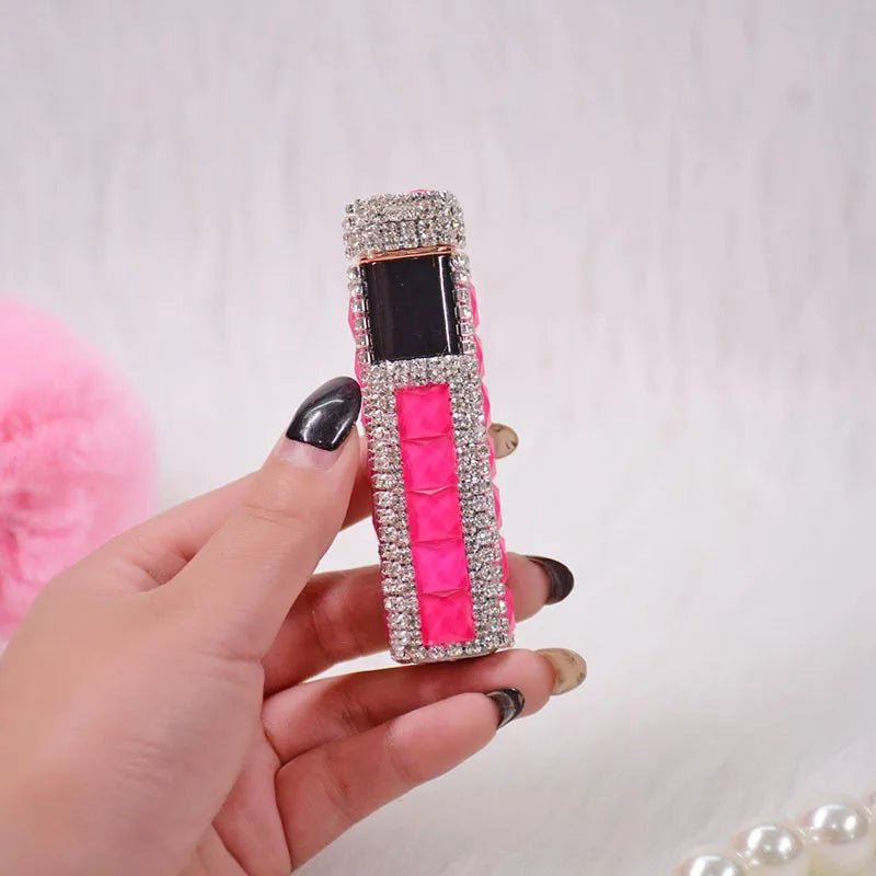 Rhinestone Touch Screen Lighter With Diamond Usb Charging Mute Cigarette Lighter Personality Ladies Lighter Windproof Gadget