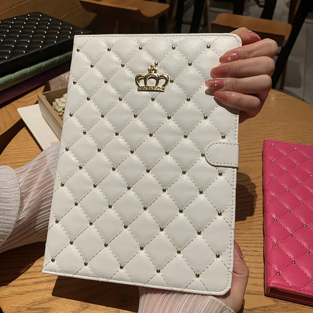 Funda Case for iPad 7th 8th 9th 10th Gen iPad Air4 Air5 iPad Pro11 Air11 A16 Lambskin Stand Smart Case iPad 9.7 2017 2018 Coque