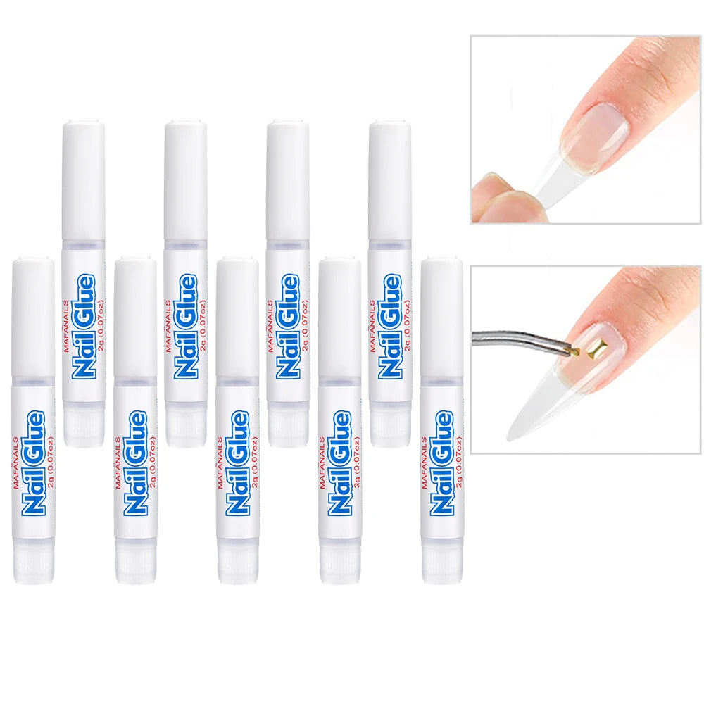 100/50/10PCS Mini False Nails Glue Net-2g Strong Adhesive Acrylic Tips Glue For Rhinestone Broken Nails Manicure Extension Glue