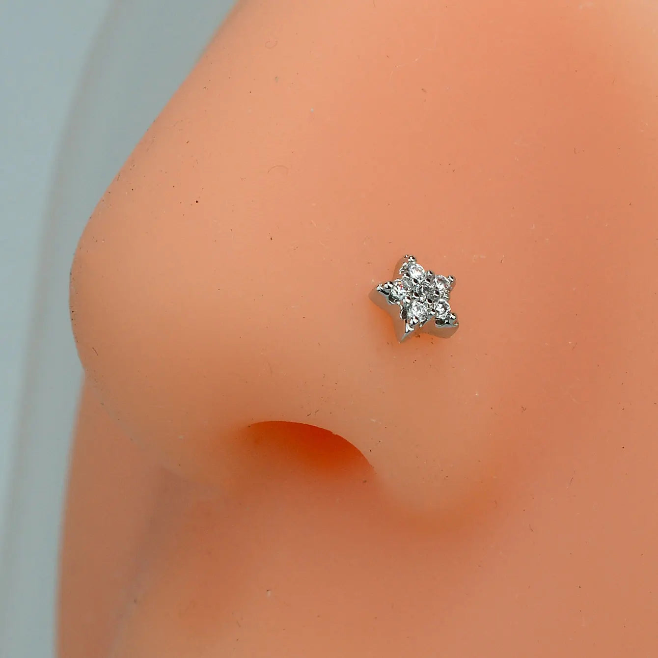 1PC Stainless Steel CZ Nose Ring L Shape Nose Studs Spider Snake Bow Flower Leaf Nostril Nose Piercing Body Jewelry  For Women
