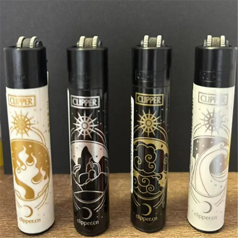 new 4pcs CLIPPER Lighter Retro Grinding Wheel Open Flame Lighter New Inflatable Lighter Cigarette Accessories Men's Small Gifts