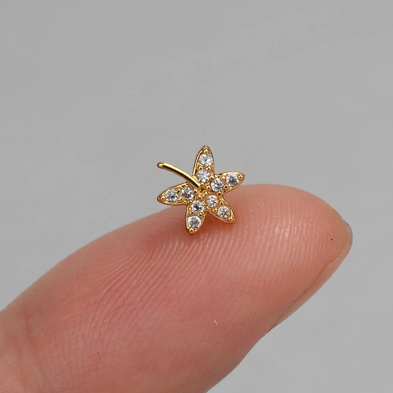 1PC Stainless Steel CZ Nose Ring L Shape Nose Studs Spider Snake Bow Flower Leaf Nostril Nose Piercing Body Jewelry  For Women