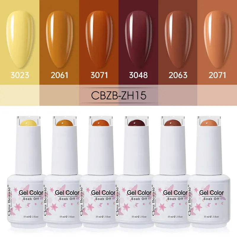 Clou Beaute 6/8pcs 15ml UV Nail Gel Colors Polish Set Summer Pretty Sugar Pink Red Neon Professional Nail Art Manicure Kit Gift
