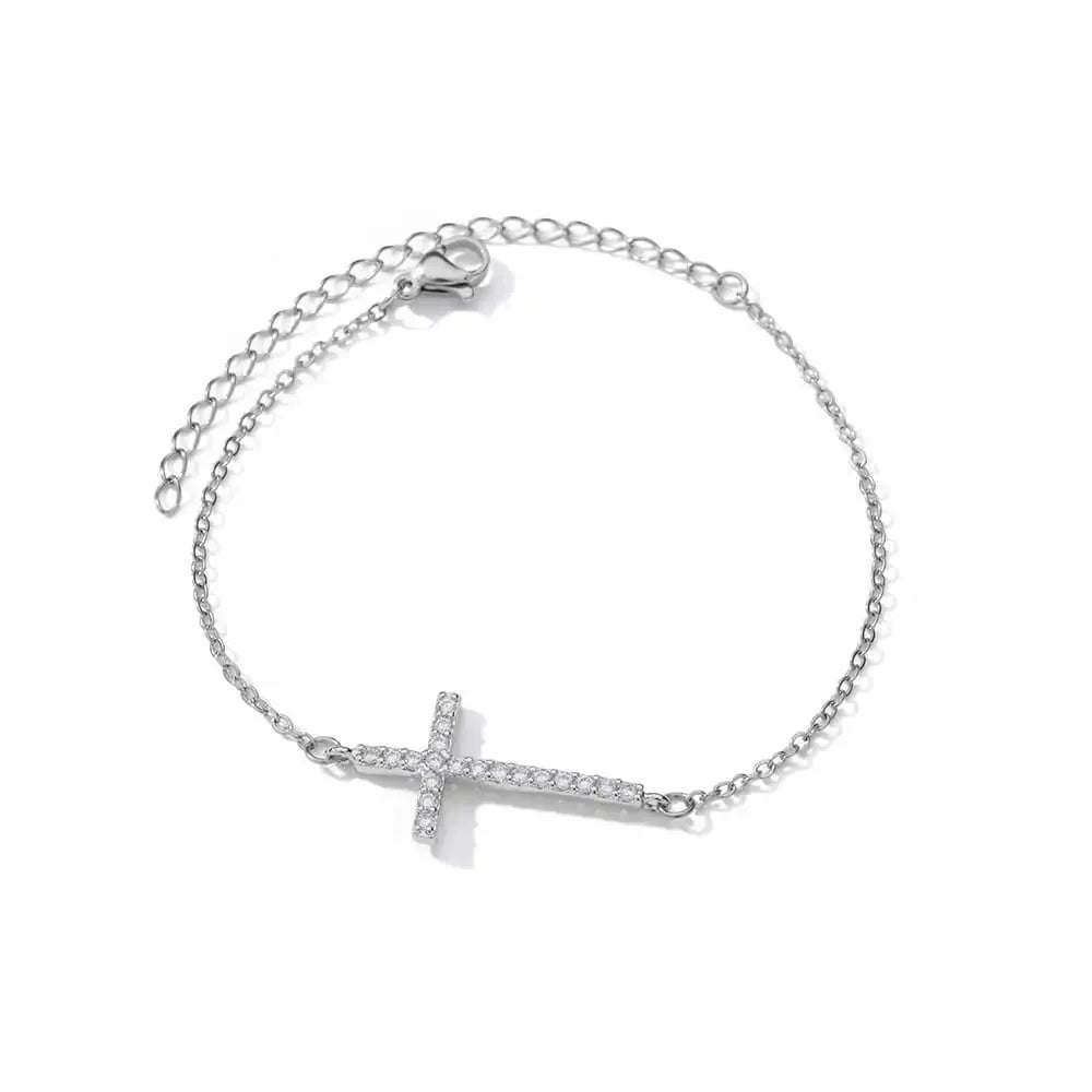 Stainless Steel Ankh Cross Bracelet For Women Men Gold Color Cross Cuff Bangles Vintage Egyptian Religion Jewelry Gifts