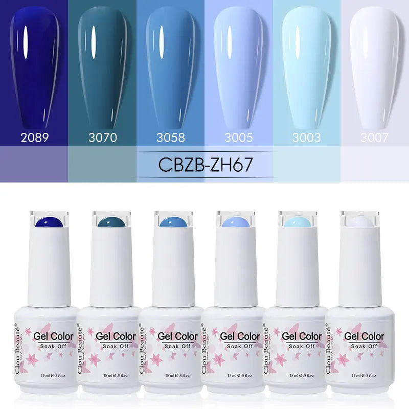 Clou Beaute 6/8pcs 15ml UV Nail Gel Colors Polish Set Summer Pretty Sugar Pink Red Neon Professional Nail Art Manicure Kit Gift