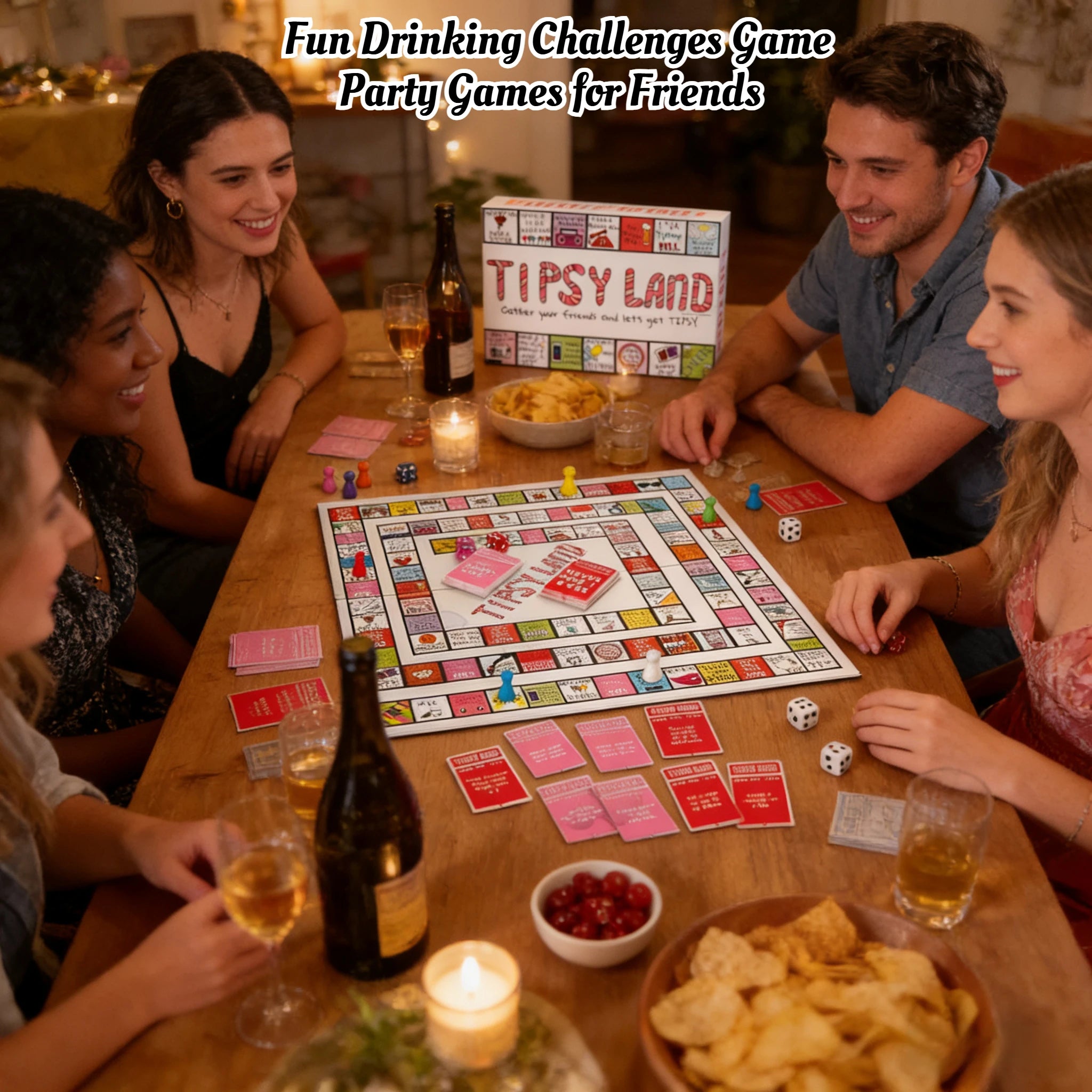 Party Gift of Tipsy*# Land Board Games Fun Drinking Games for Friends - Fun Challenges Drinking Games Party Nights