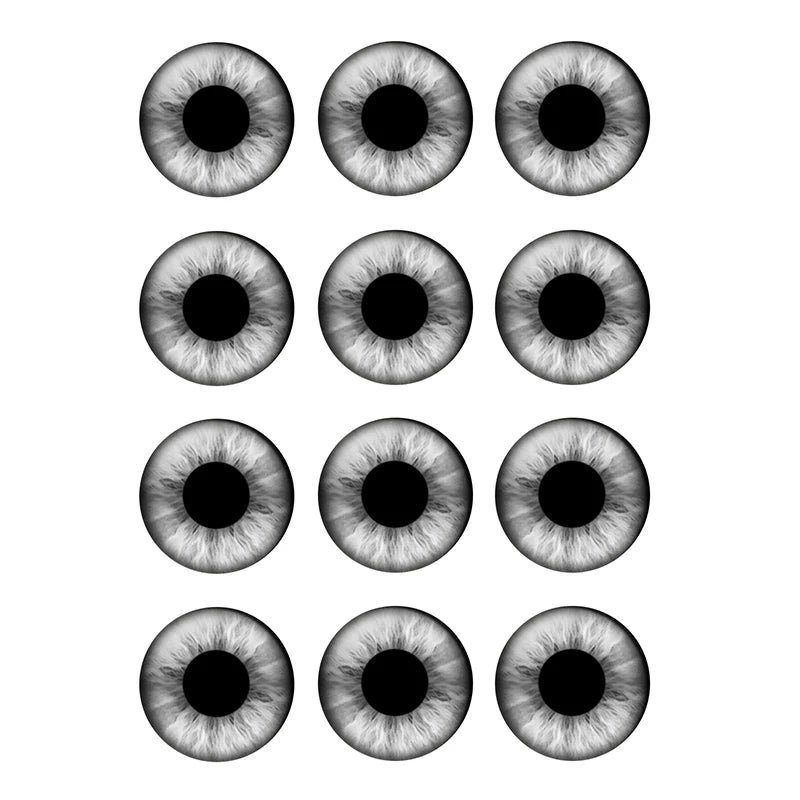 24pcs/bag 14mm Gray Tone Pupil Eyes Chips Suitable for Blythe Doll Glass Cabochons DIY Accessories Bulk Items Wholesale H222