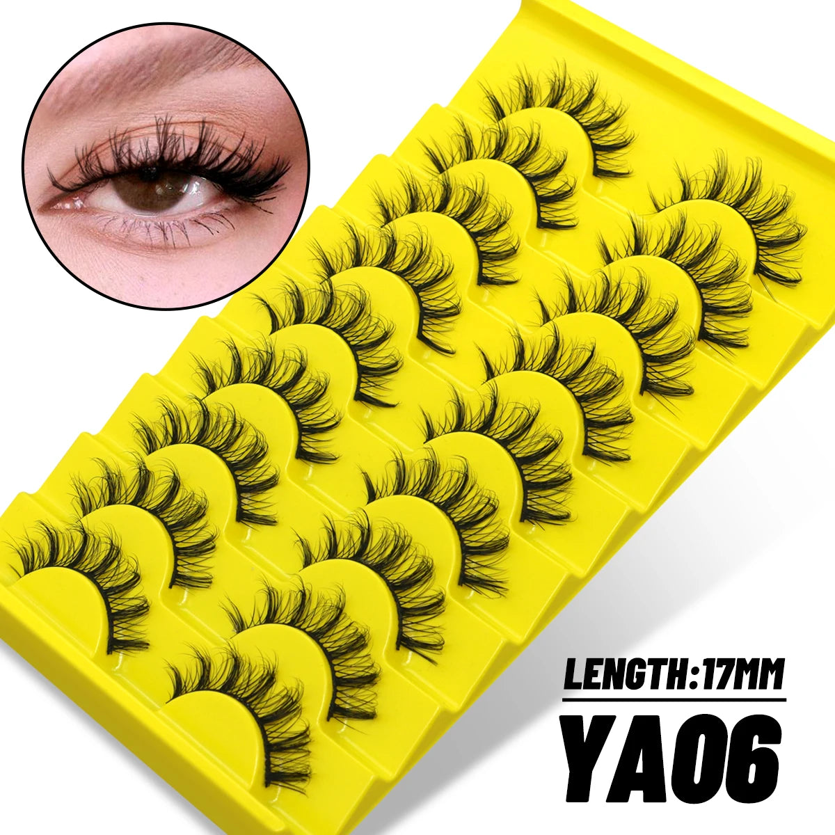 GROINNEYA Manga Lashes Mixed style 5/9/20 Pairs 3D 6D 8D Mink Lashes Natural Eyelashes Soft Cross Wispy False Eyelashes Eyelash