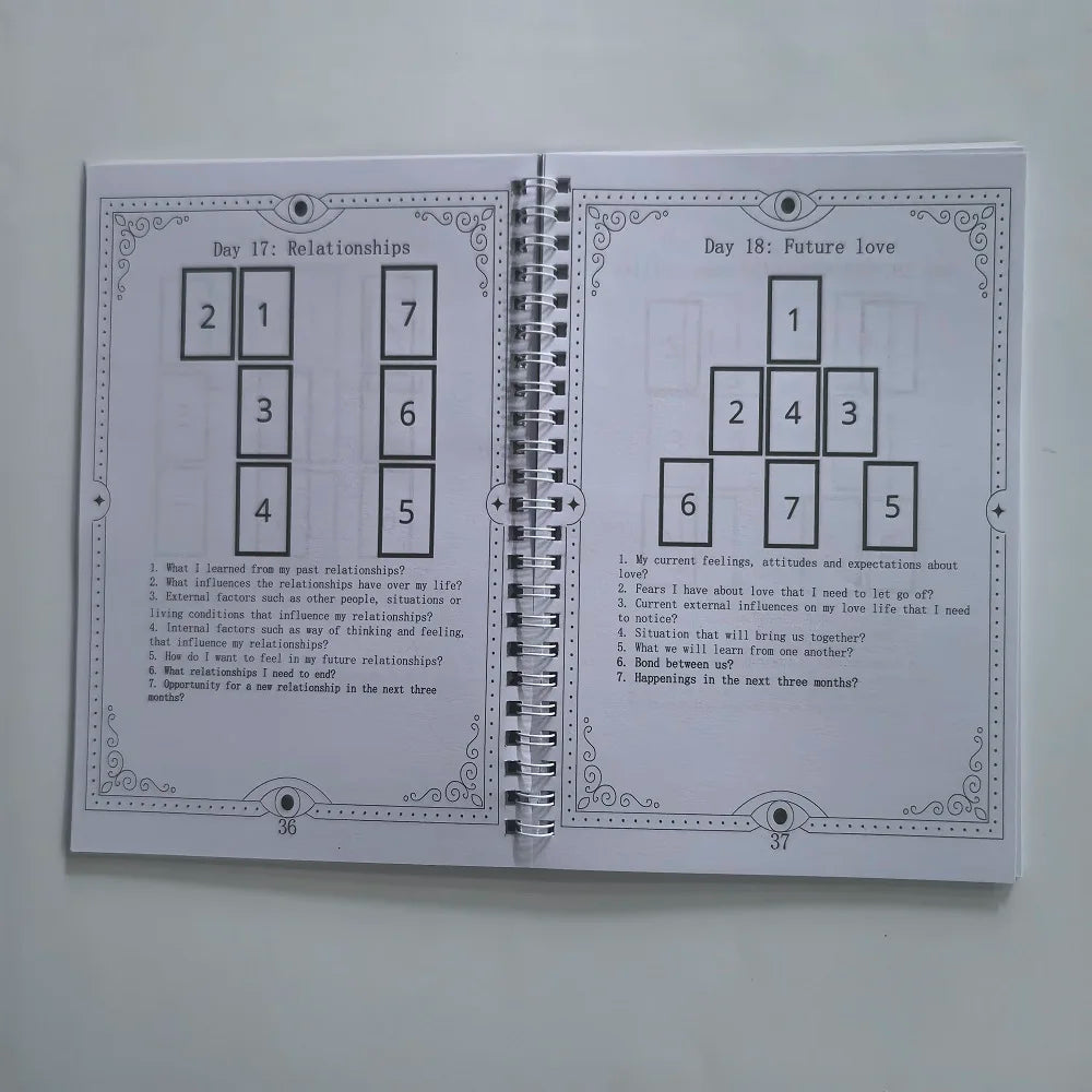 3-in-1 Guided Tarot Workbook For Beginners Introduction To tarot 33-day Tarot Challenge Journal English Book