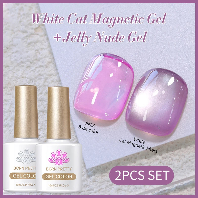 BORN PRETTY 2Pcs Base Gel Super Top Coat Gel Polish Set Black White Color Gel Varnis Semi Permanent Soak Off UV LED Gel for Nail