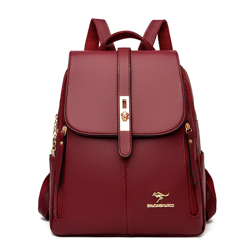 Vintage Leather Luxury Backpack for Women