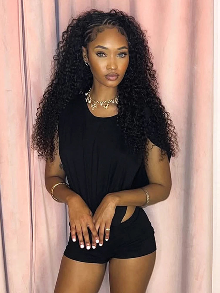 Nibber Stretch Coquette Women 2 Piece Set hipster Sexy Ruched Shoulder Side Split Bodysuit+Shorts Matching Midnight Clubwear