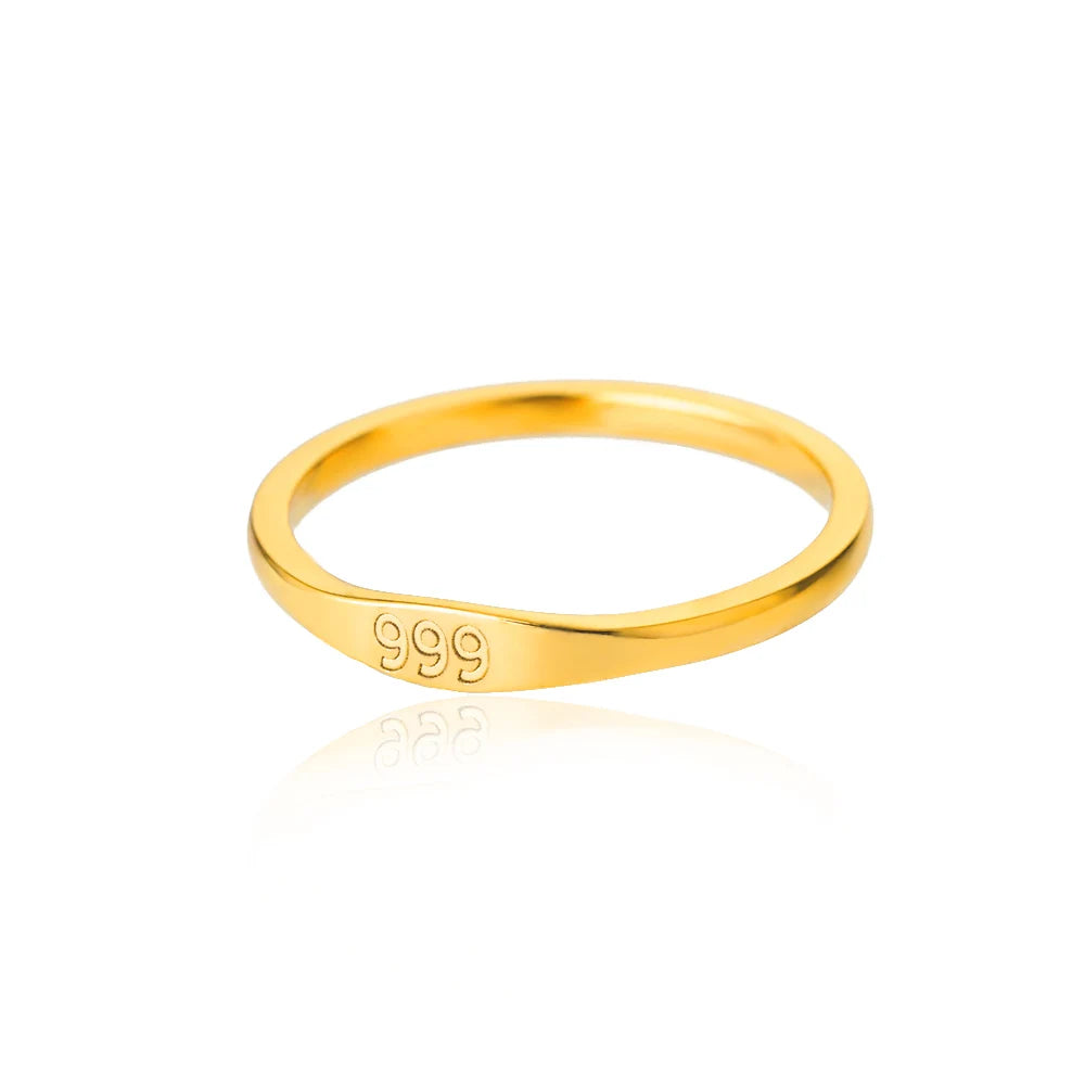 11:11 Angel Number Rings for Women Gold Plated Lucky Stainless Steel Ring Vintage Wedding Aesthetic Jewerly Gift anillos mujer
