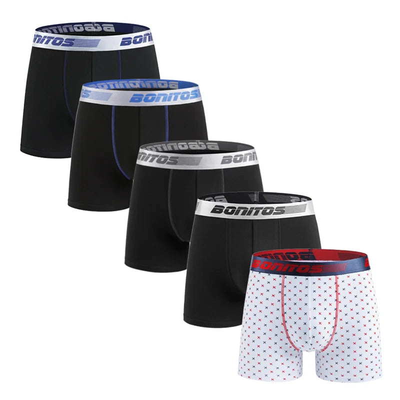 Men's Cotton Boxer Briefs Set (5-Pack)