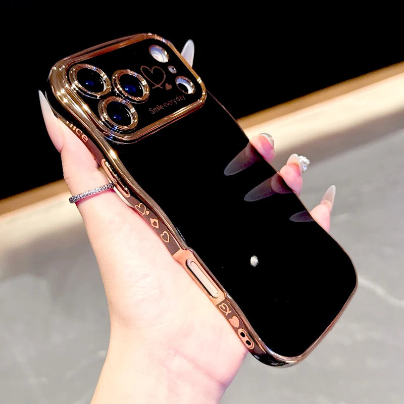 Plating Soft Wave Case For iPhone 17 Air 16E 16 15 14 13 12 11 Pro Max 17Pro 16Pro 15Pro 14Pro iPhone16 iPhone15 iPhone14 Cover
