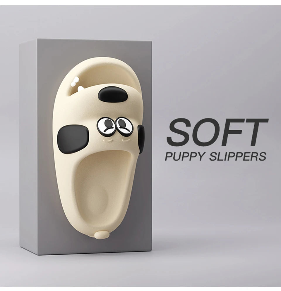 Feslishoet Catroon Dog Thick Slippers Soled Non Slip Slides Bathroom Summer Comfy Shoes Indoor and Outdoor