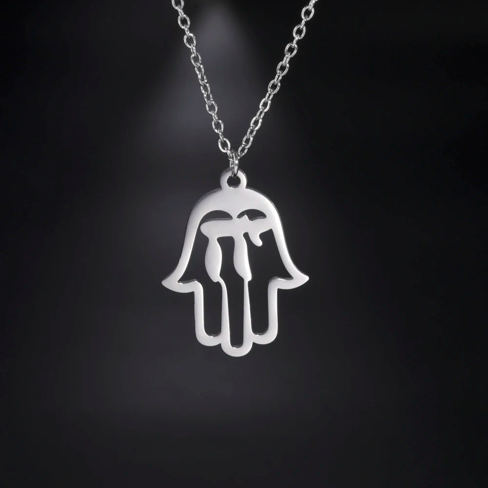 Skyrim Amulet Hamsa Hand of Fatima Bracelets on Hand Gold Color Women's Bracelet Stainless Steel Islamic Lucky Jewelry Gift 2025