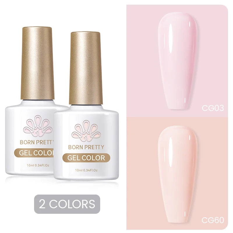 BORN PRETTY 2Pcs Base Gel Super Top Coat Gel Polish Set Black White Color Gel Varnis Semi Permanent Soak Off UV LED Gel for Nail