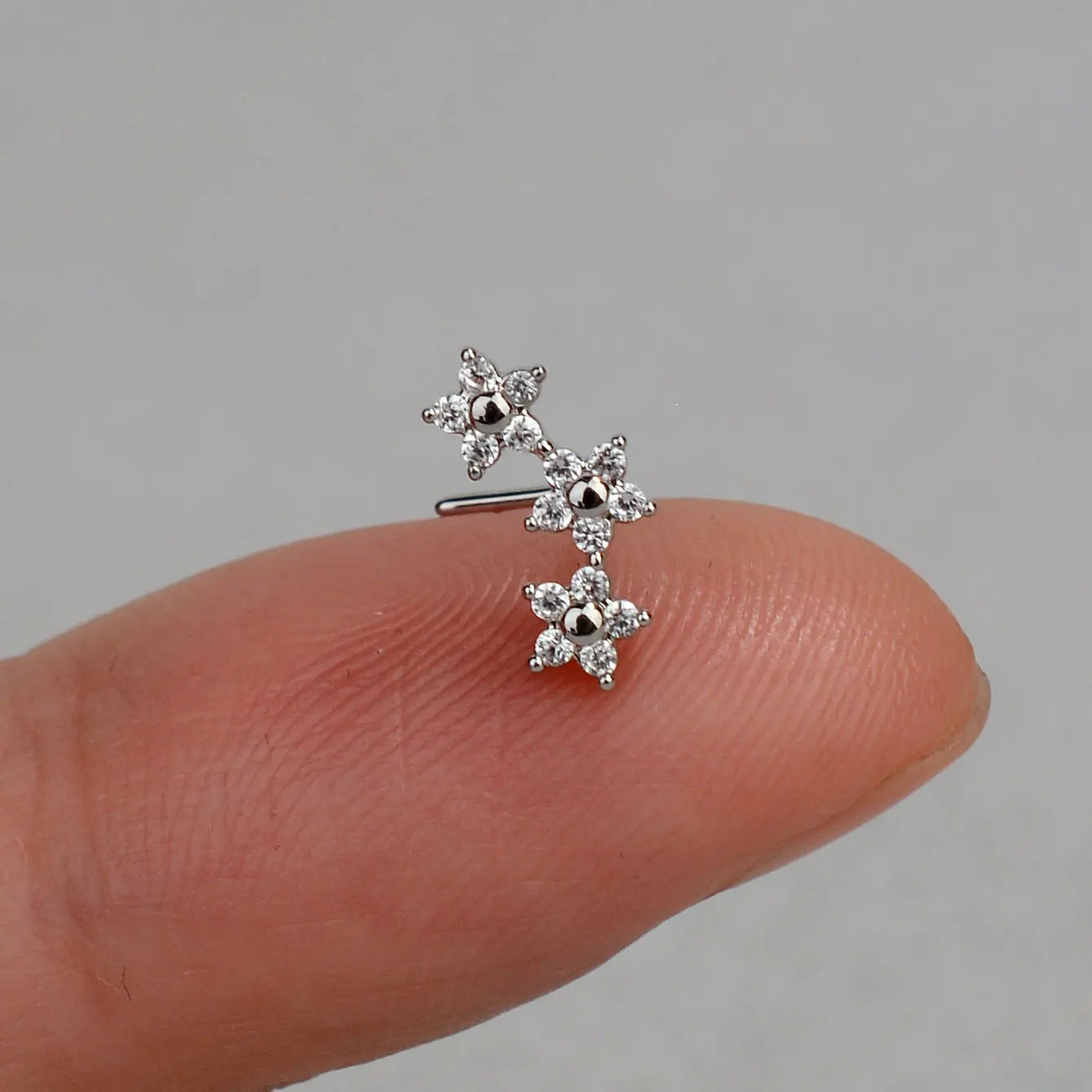 1PC Stainless Steel CZ Nose Ring L Shape Nose Studs Spider Snake Bow Flower Leaf Nostril Nose Piercing Body Jewelry  For Women