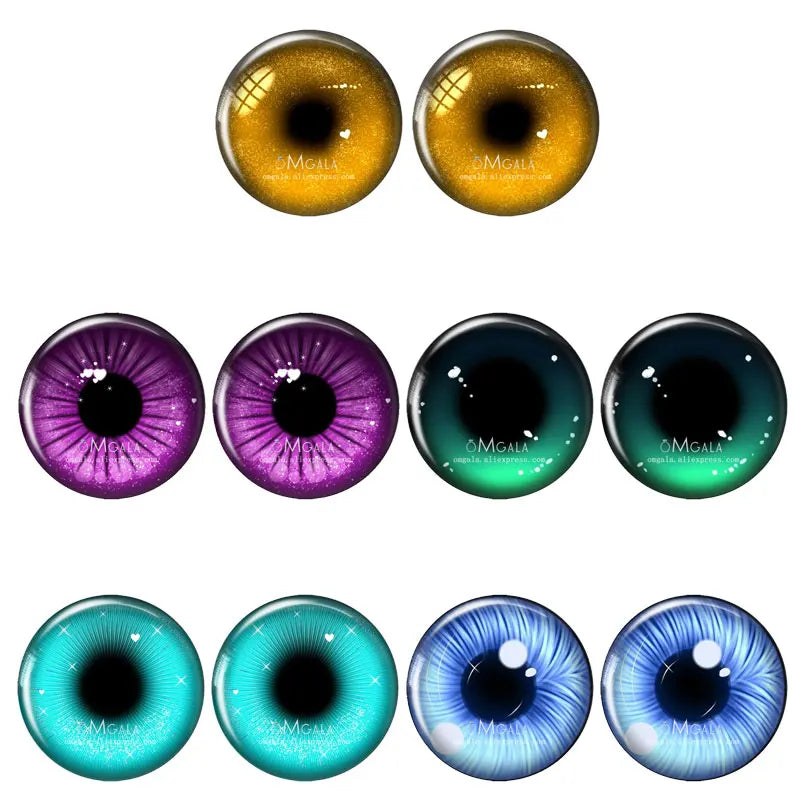 5 Pairs/lot 14mm Eyes Chips Suitable for Bly the Doll Super Thin Pupil Glass Cabochons DIY Accessories Bulk Items