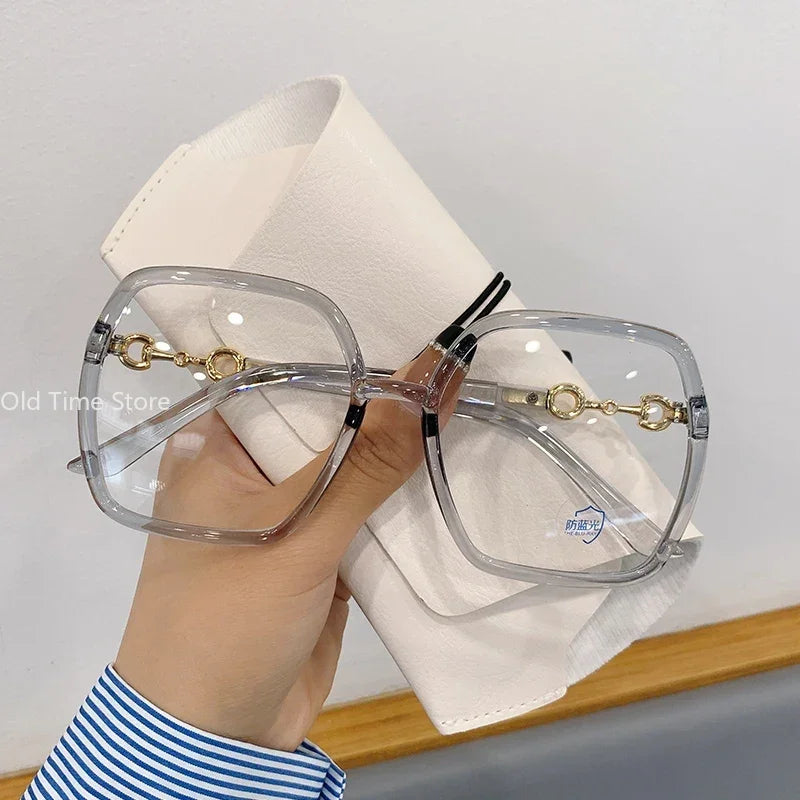 Myopia Glasses for Women and Men New Oversized Square Eyeglasses 0 To-4.0 Lentes Opticos Para Mujer Anti Blue Light Glasses
