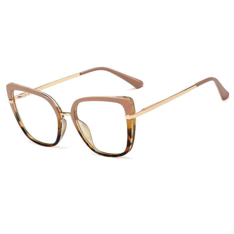 48262 Cat Eye Plastic Titanium Anti Blue Glasses Frames Ultralight Women Optical Fashion Computer Glasses