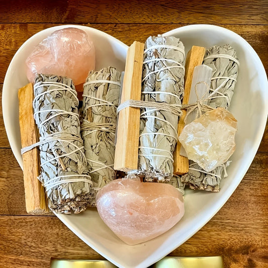A Set Consisting of 1pc of Stone, White Sage,And Peruvian Golden Wood,Ideal for House Cleaning.It Makes a Great Gift for Parents