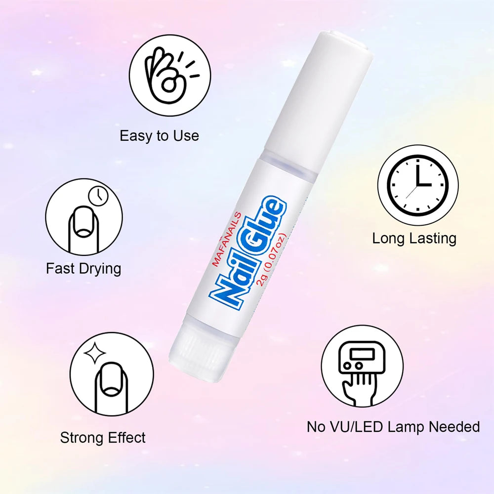 100/50/10PCS Mini False Nails Glue Net-2g Strong Adhesive Acrylic Tips Glue For Rhinestone Broken Nails Manicure Extension Glue
