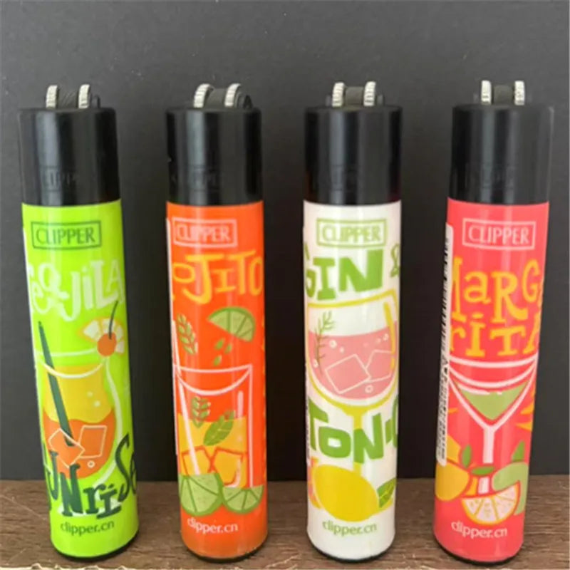 new 4pcs CLIPPER Lighter Retro Grinding Wheel Open Flame Lighter New Inflatable Lighter Cigarette Accessories Men's Small Gifts