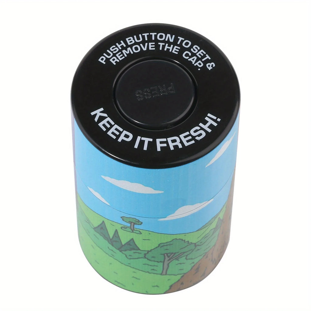 Cartoon Printing Plastic Air Tight Can Vacuum Sealed Tobacco Jar
