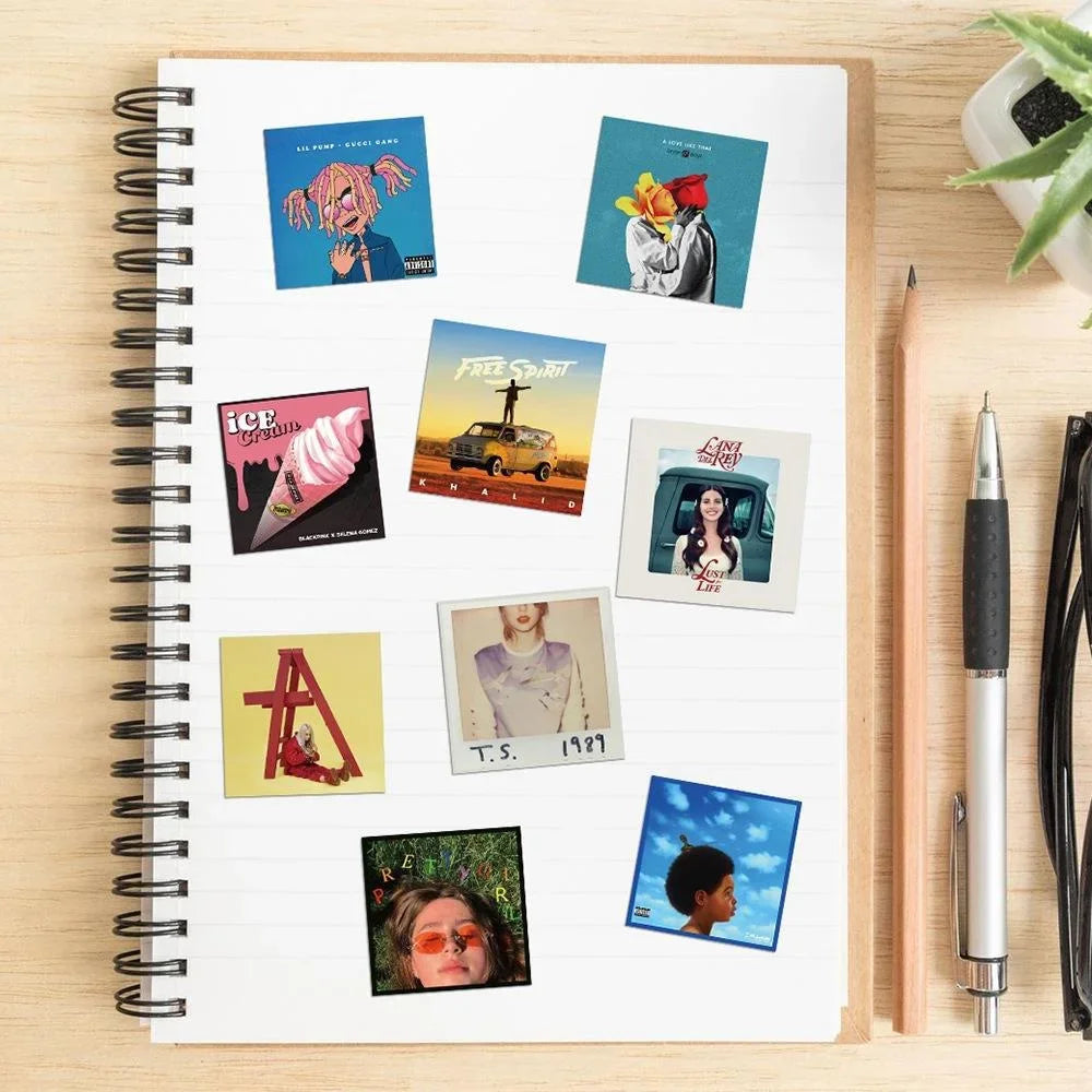 55PCS Artist Singers Album Cover Stickers For Luggage Phone Case Laptop Notebook Decals Kids Gift