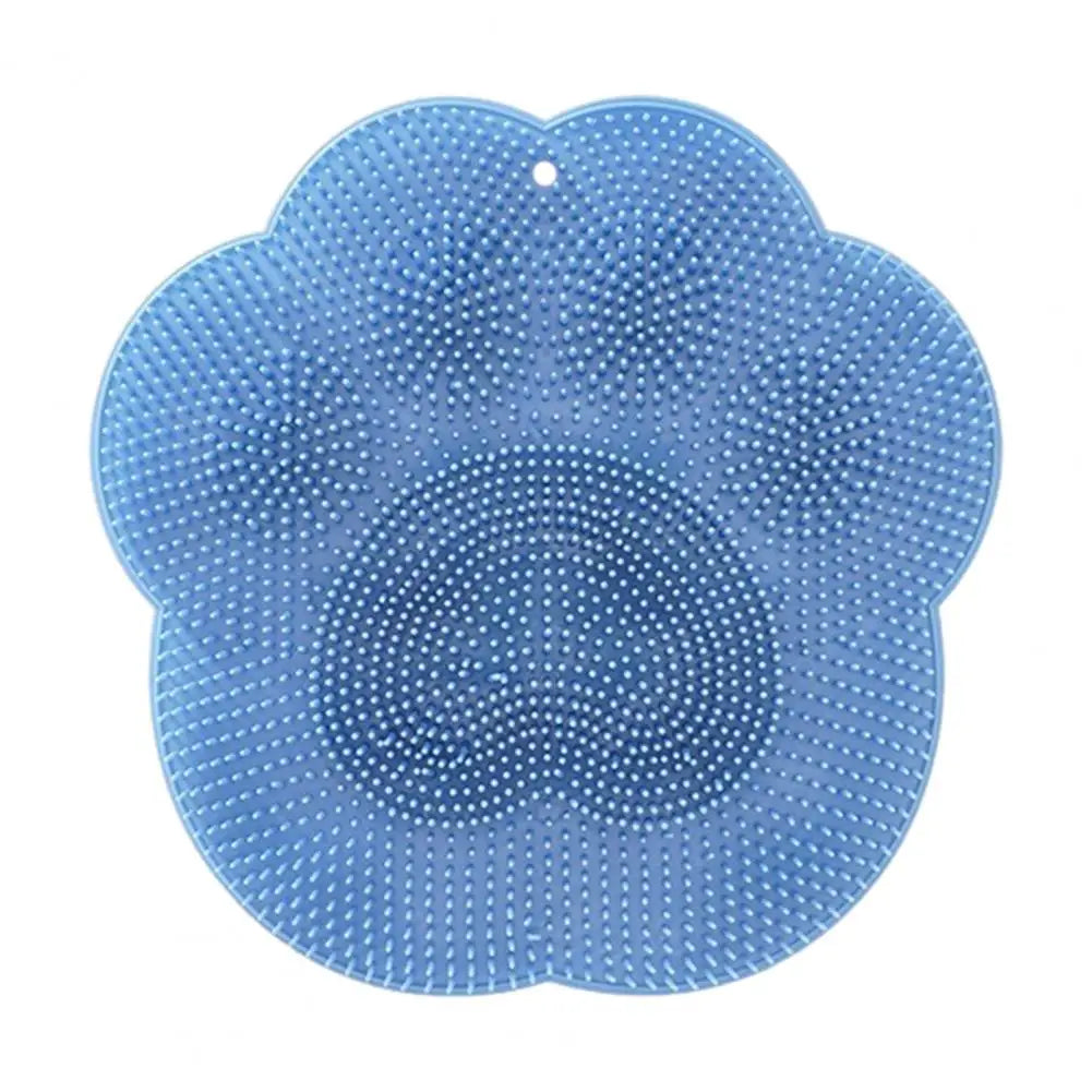 Bathing Foot Mat Home Bathroom Essential 30x30cm Soft Bristles Exfoliation Cleansing Shower Foot Mat with Suction Cup Design