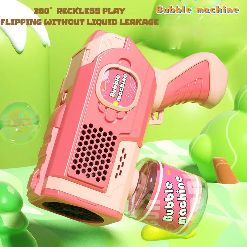 Summer Outdoor 2024 Space Electric Automatic Bubble Machine Bubble Gun Summer Beach Bathing Outdoor Games Children Fantasy Toy